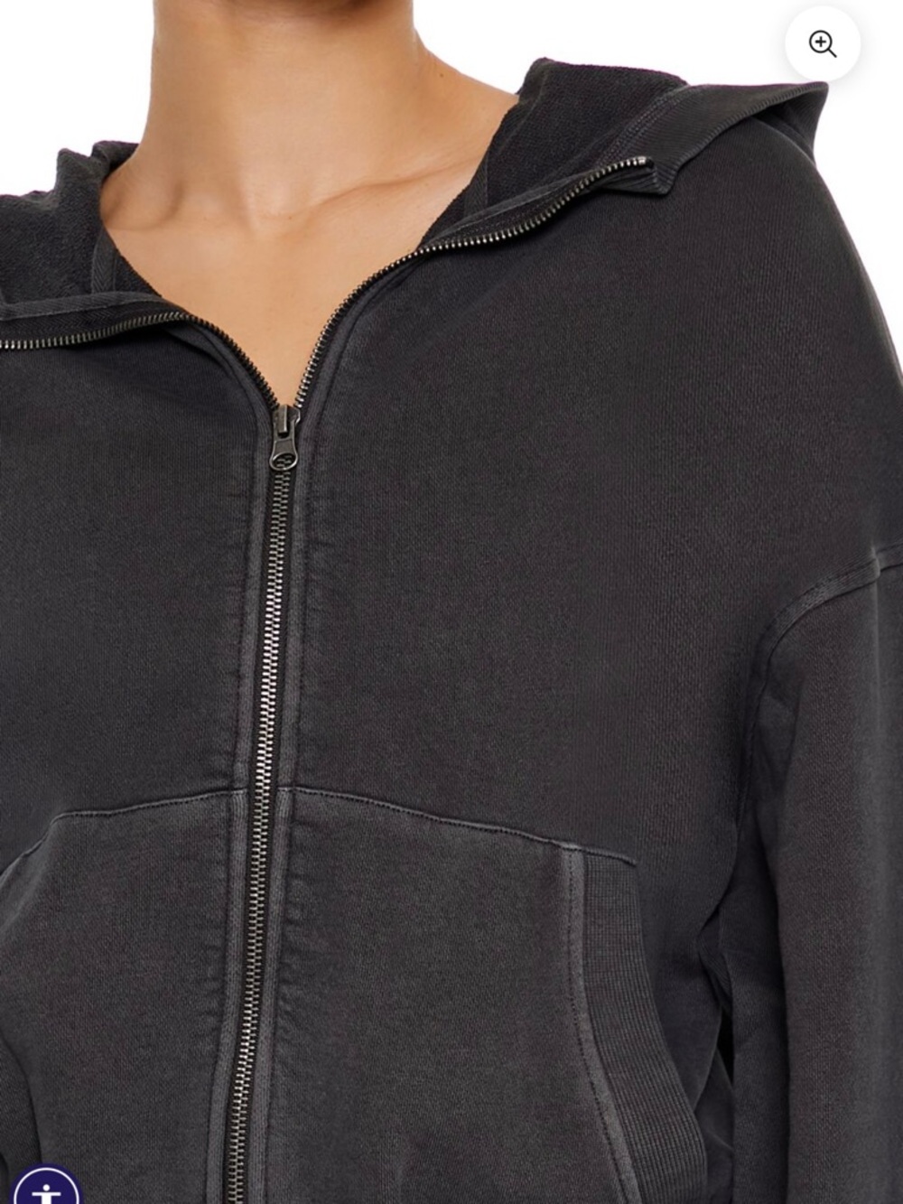 Forever 21 Dark Charcoal Zip-Up Hoodie - Picture 2 of 7